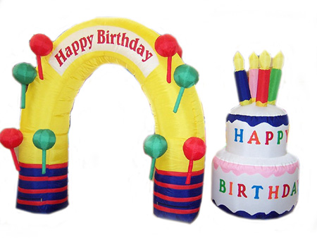 Inflatable Birthday Arch & Cake